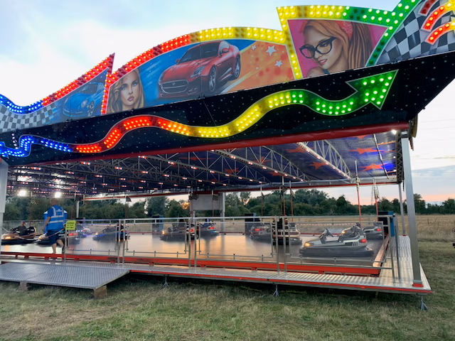 funfair dodgems ride on the fields of lodestar