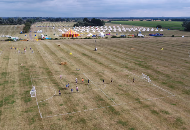 large sports and games setup on the fields of lodestar